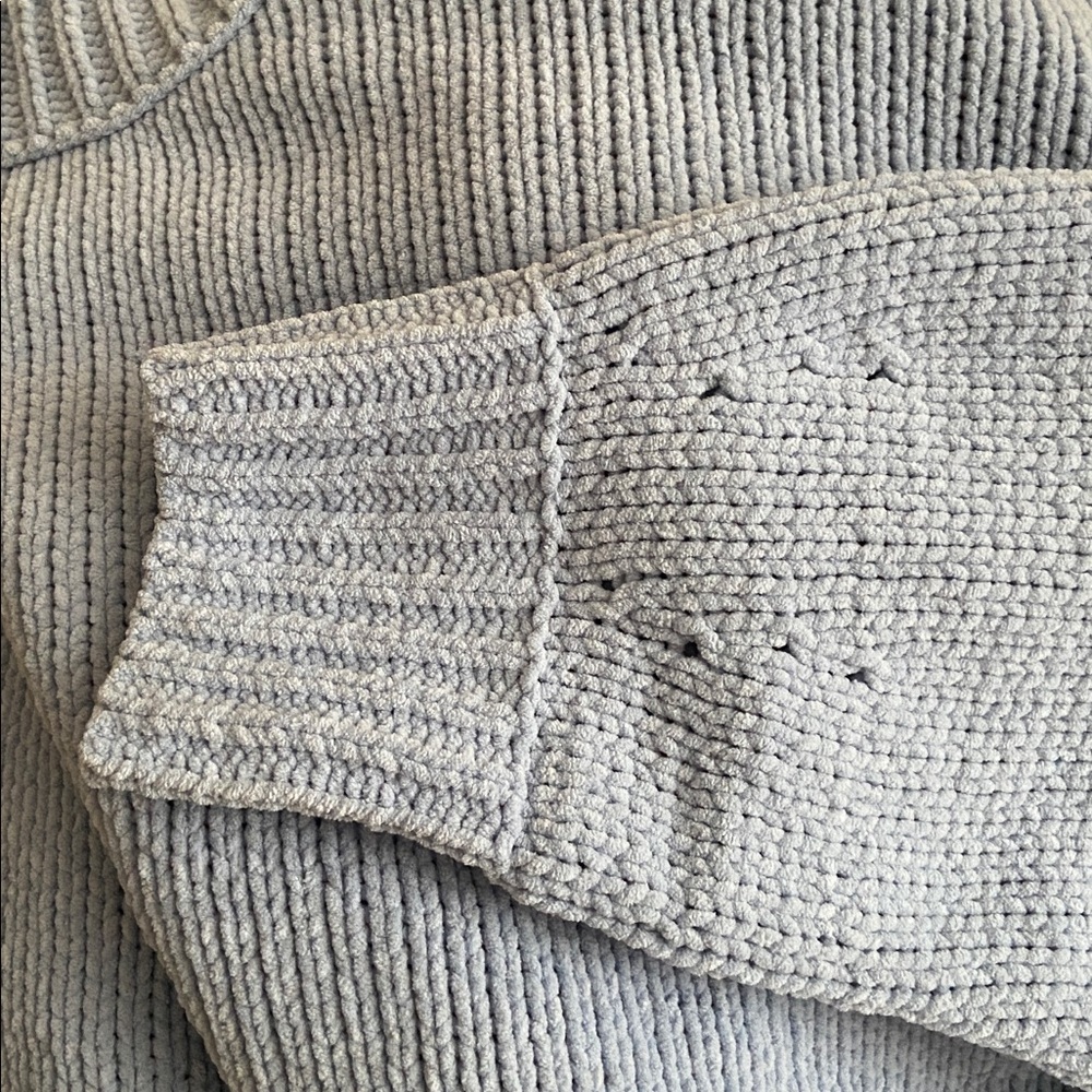 XL Aerie Oversized Chenille “Like Candy” Sweater in Soft Blue - Picture 13 of 16